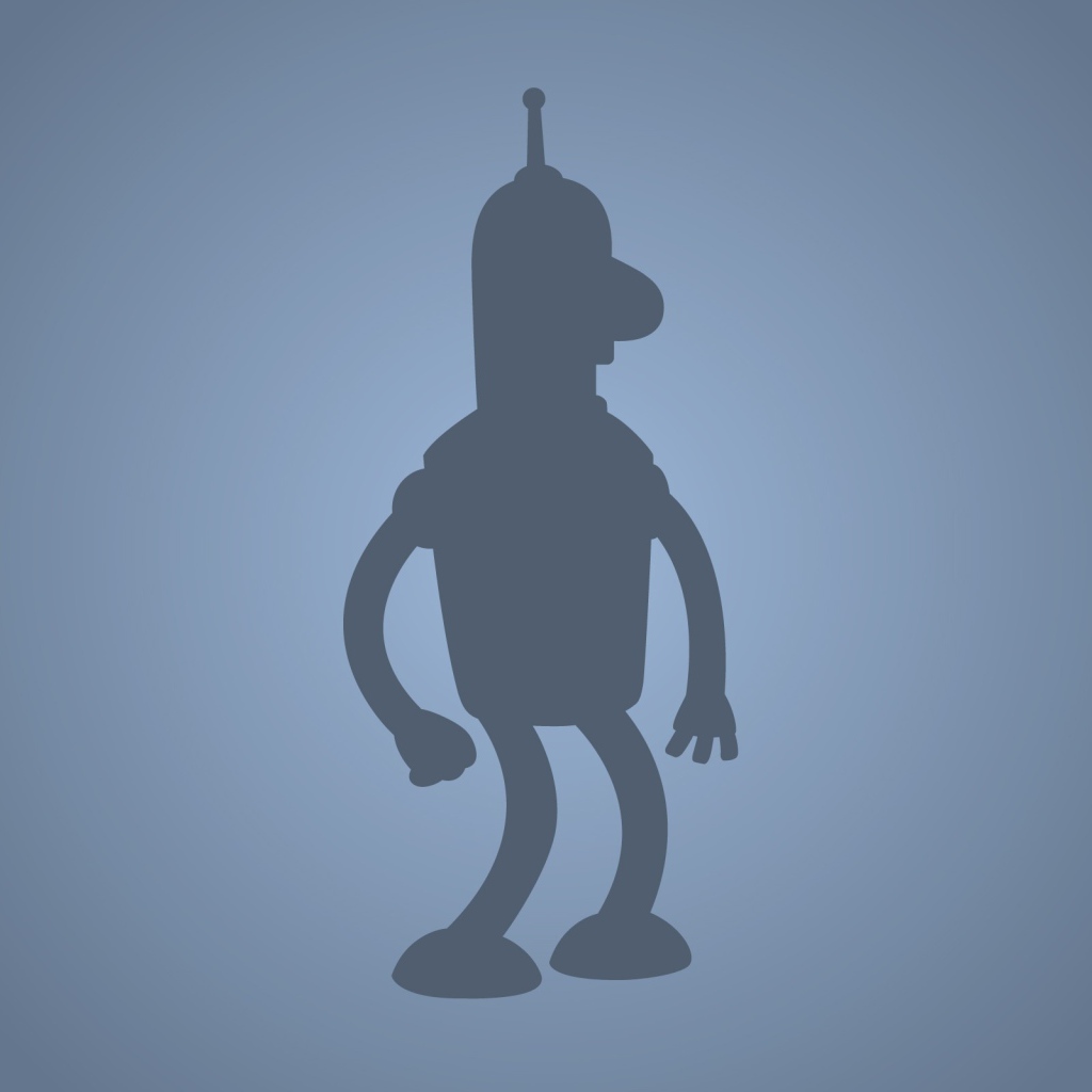 Силуэт Бендера, голубой фон