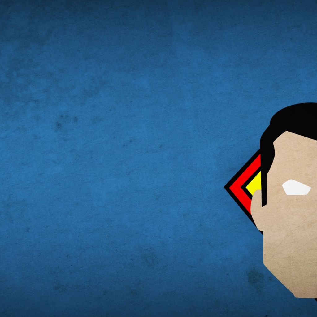 Силуэт Супермена, голубой фон