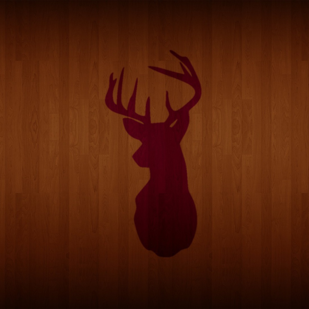 Силуэт оленя на паркете
