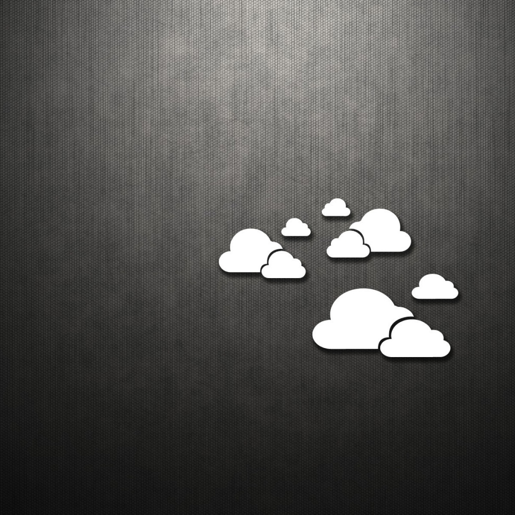 Силуэты облаков на сером фоне