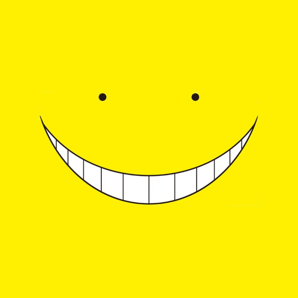Улыбка смайлика, желтый фон