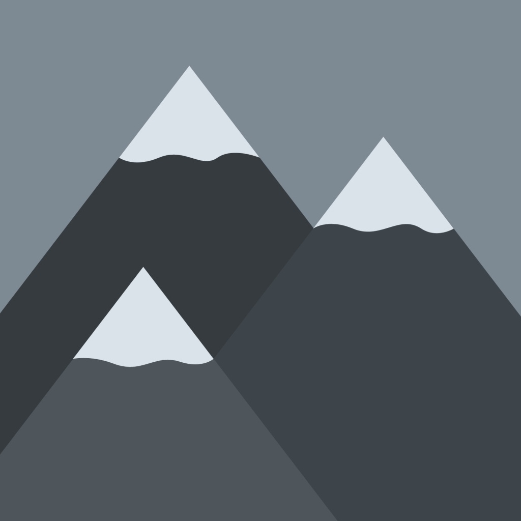 Заснеженные вершины гор, серый фон