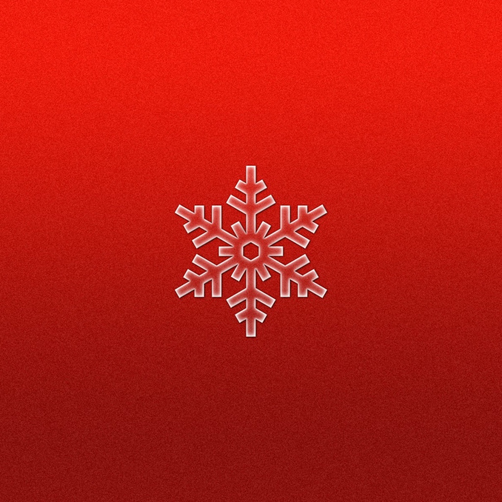 Снежинка на красном фоне