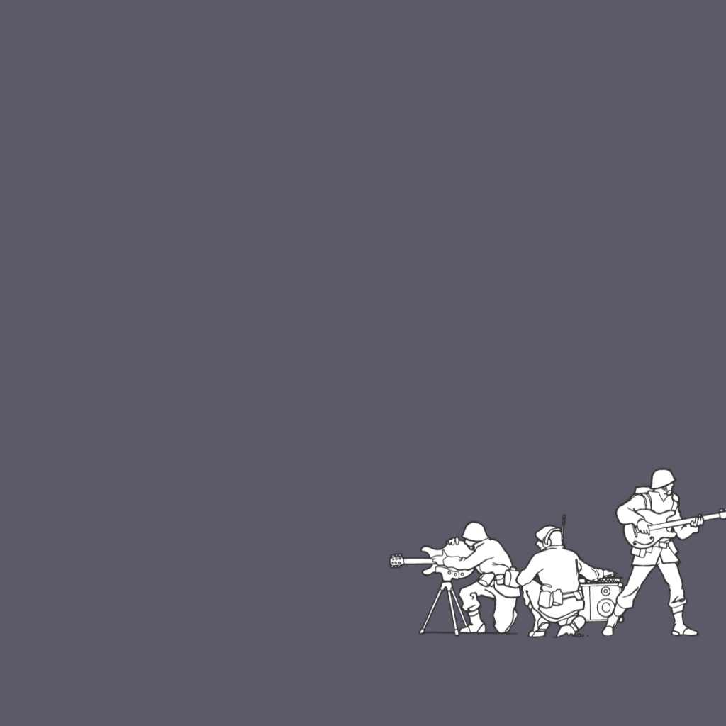 Солдаты с музыкальными инструментами, фон