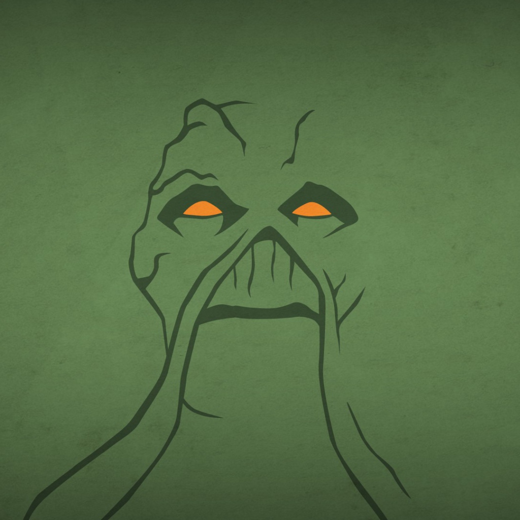 Зеленое Нечто, зеленый фон