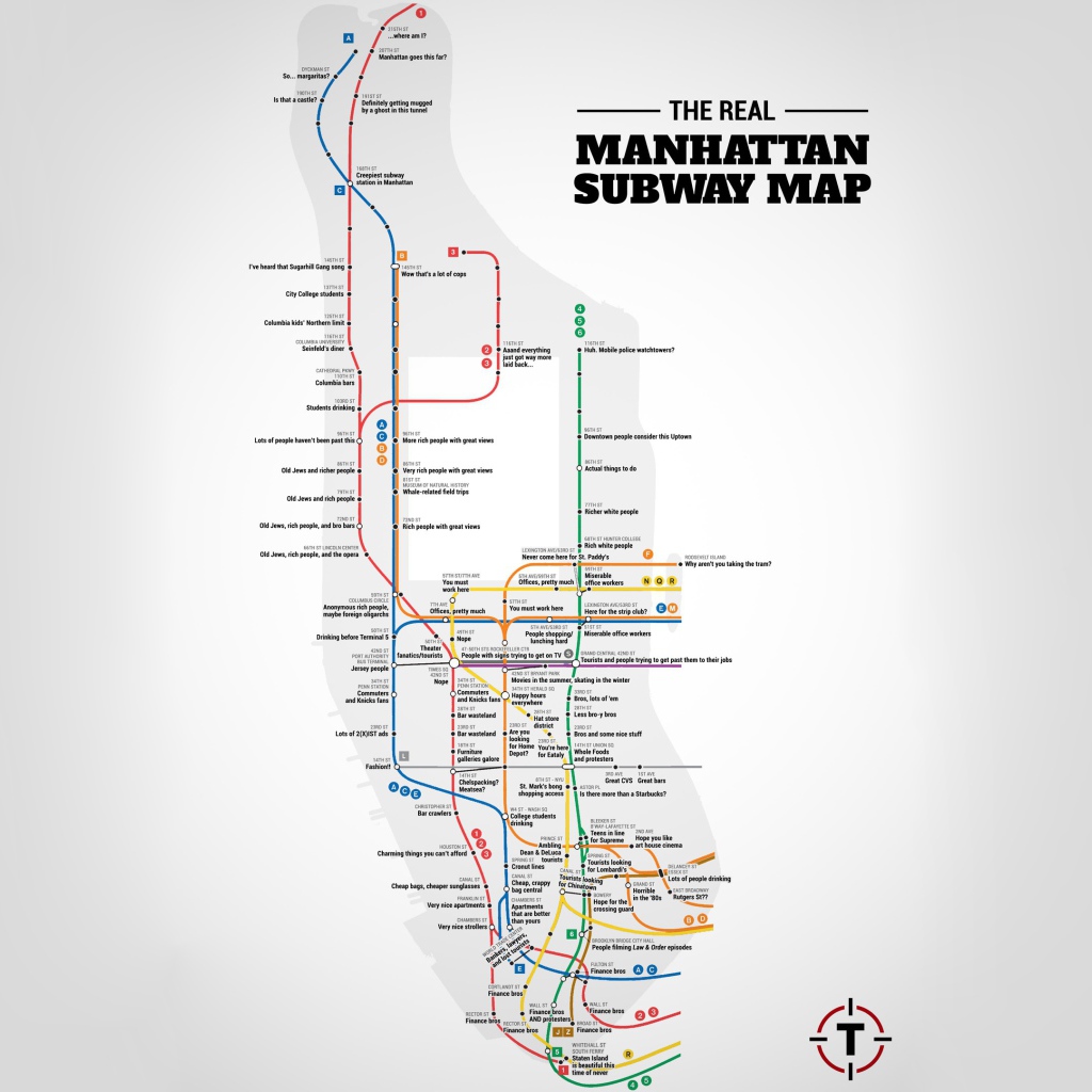 Карта метро на Манхеттене