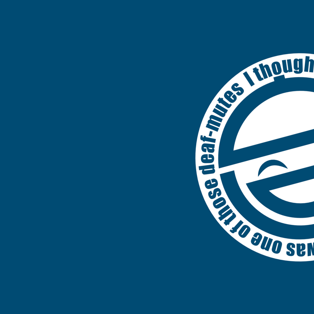 Символ аниме сериала Призрак в доспехах, голубой фон