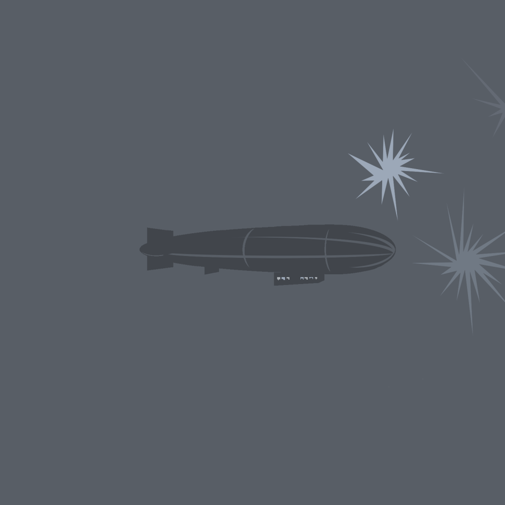Дирижабль, серый фон