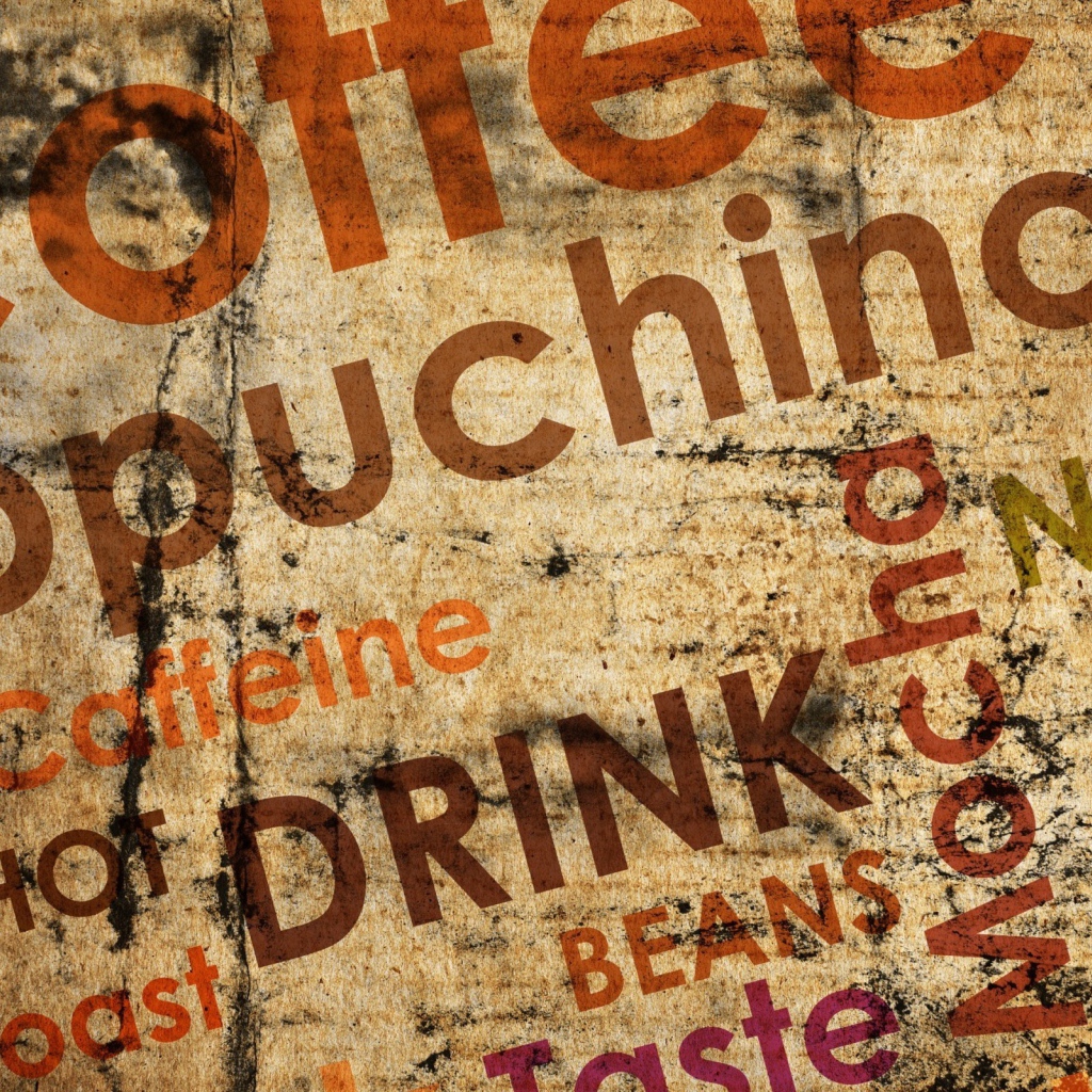 Фон из надписей о кофе