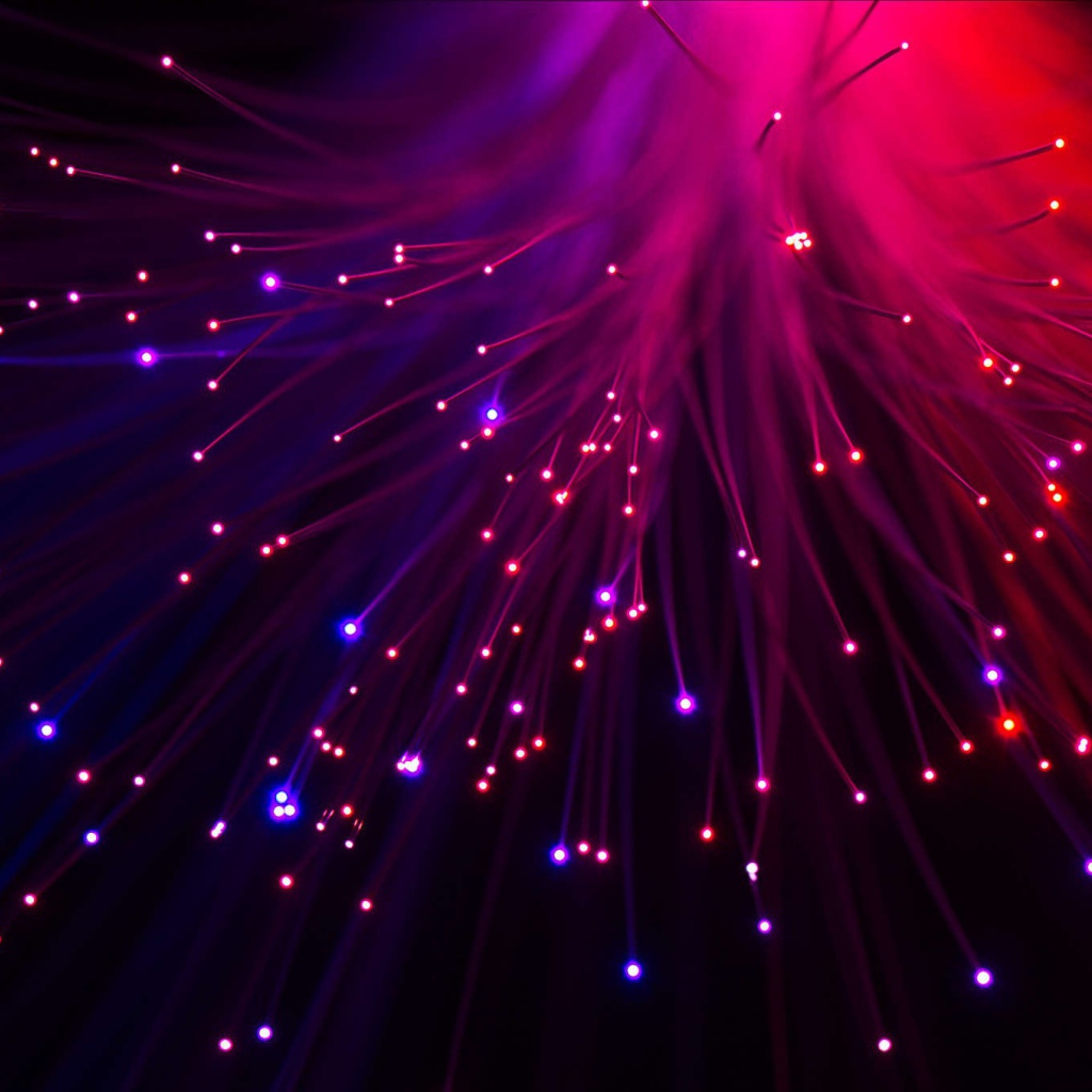 Яркие огни оптического волокна