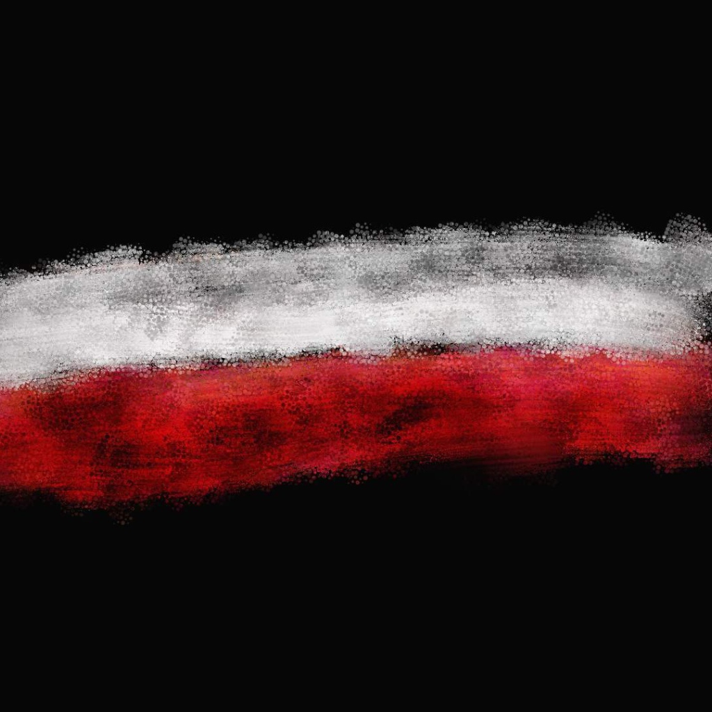 Цвета польского флага на черном фоне