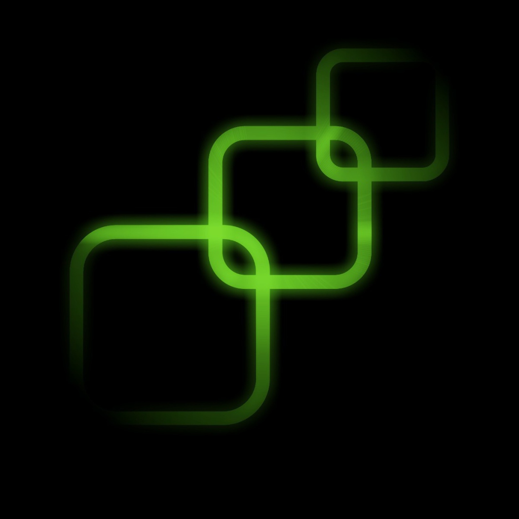 Контуры трех зеленых квадратов