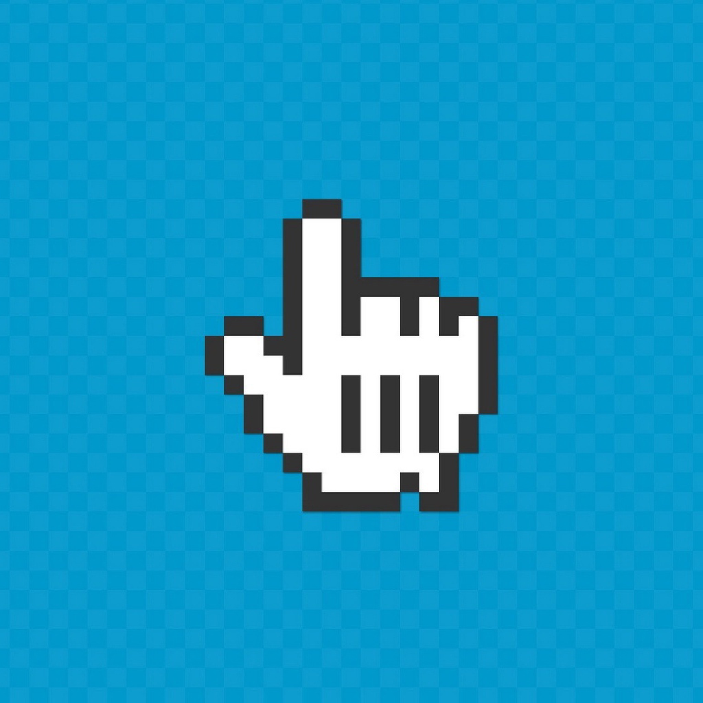 Курсор палец, голубой фон