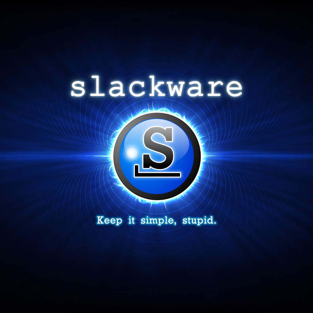 Операционная система Slackware, синий фон