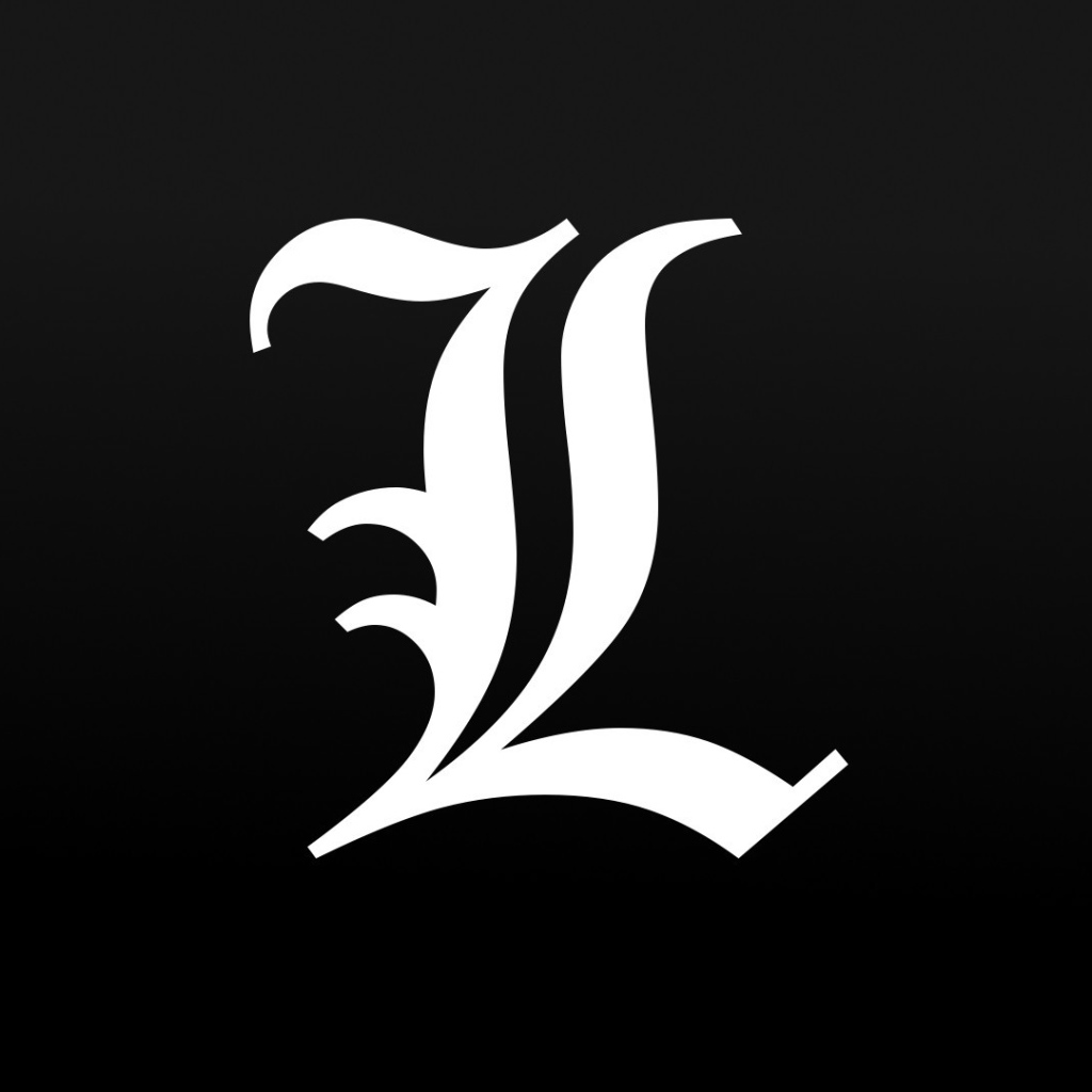 Символ аниме Тетрадь смерти, черный фон