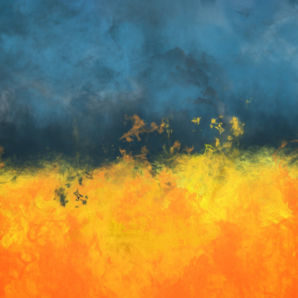 Желтое пламя и синий дым