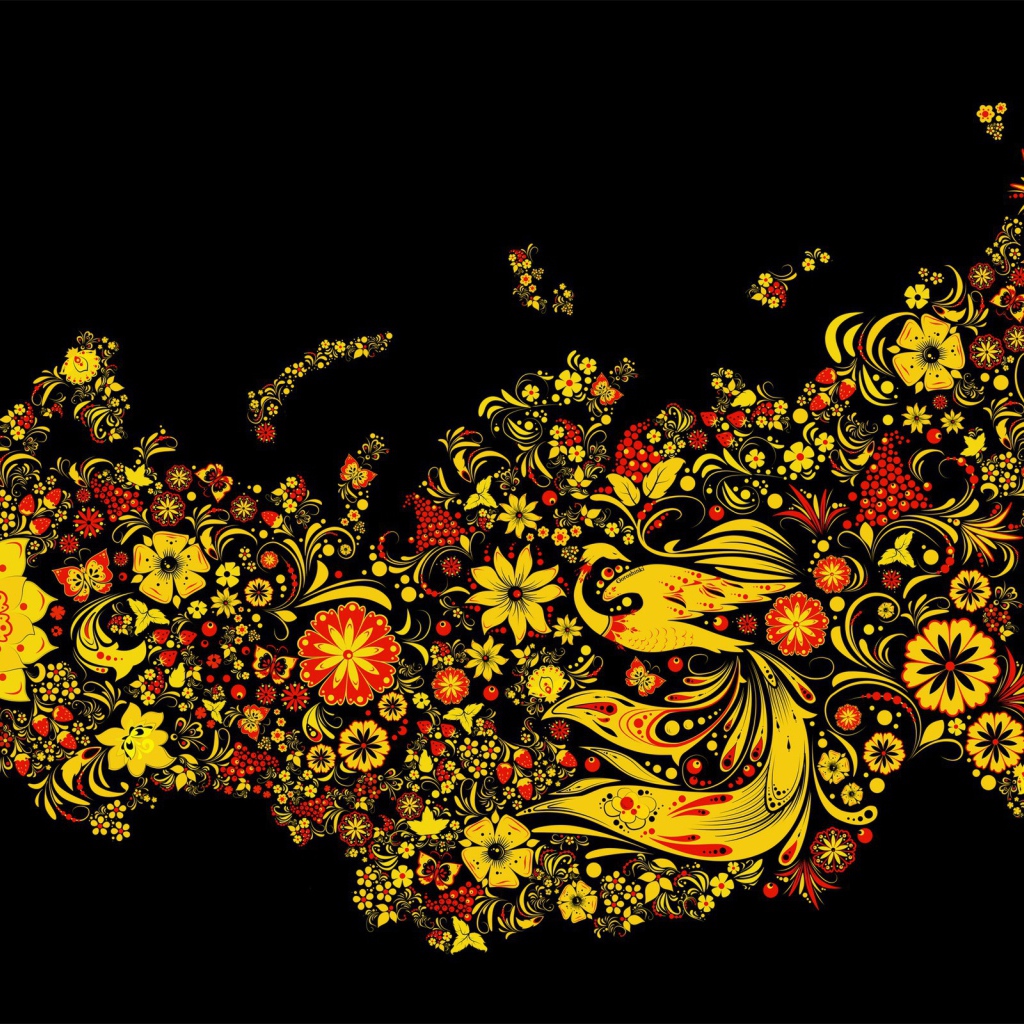 Традиционная роспись на карте России