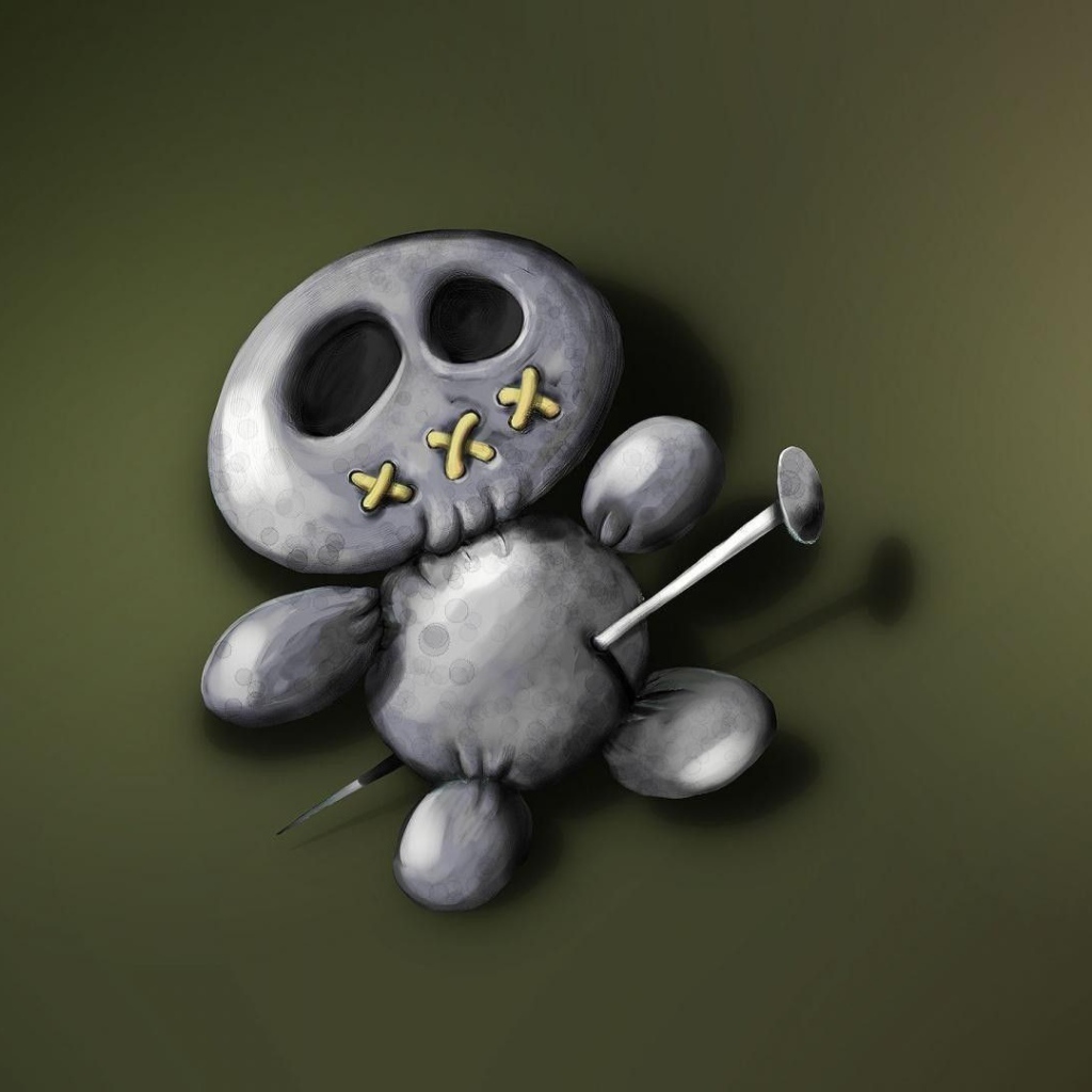 Кукла вуду, темный фон