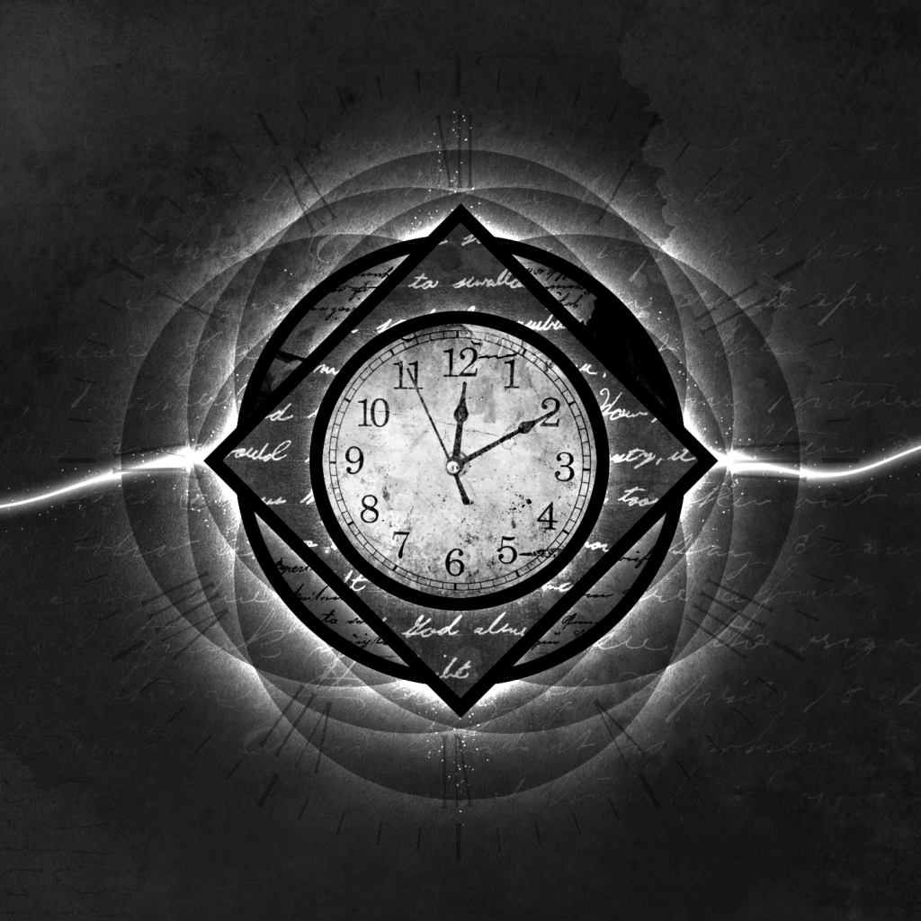 Часы, серый фон