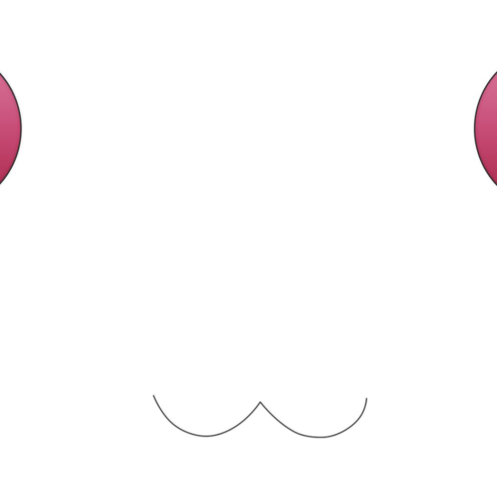 Белый фон, волшебный кот из аниме Девочка-волшебница Мадока