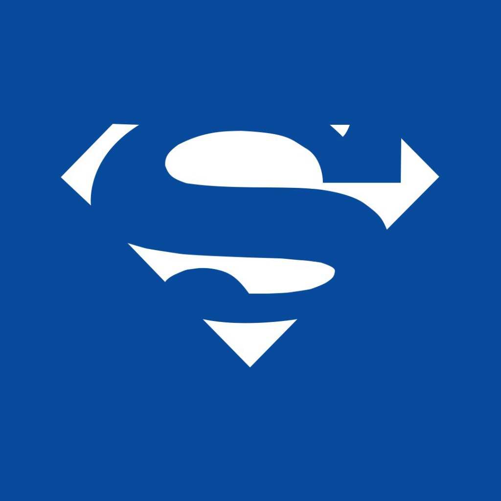 Белый символ Супермена, голубой фон