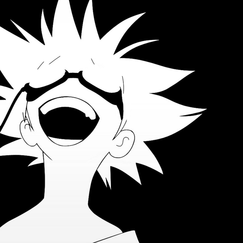 Белое лицо на черном фоне, аниме Ковбой Бибоп