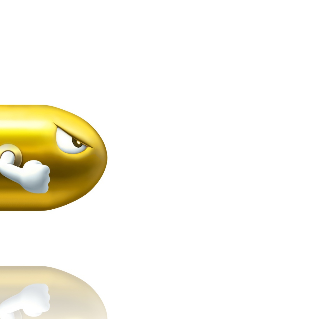 Желтая пуля, белый фон