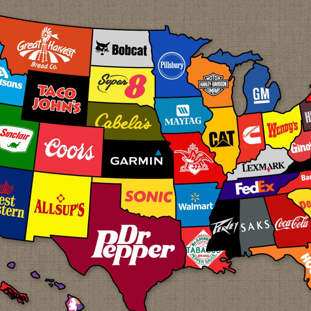Бренды на карте США