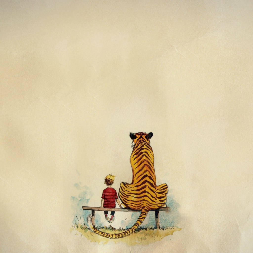Мальчик и тигр из комикса Кельвин и Хоббс