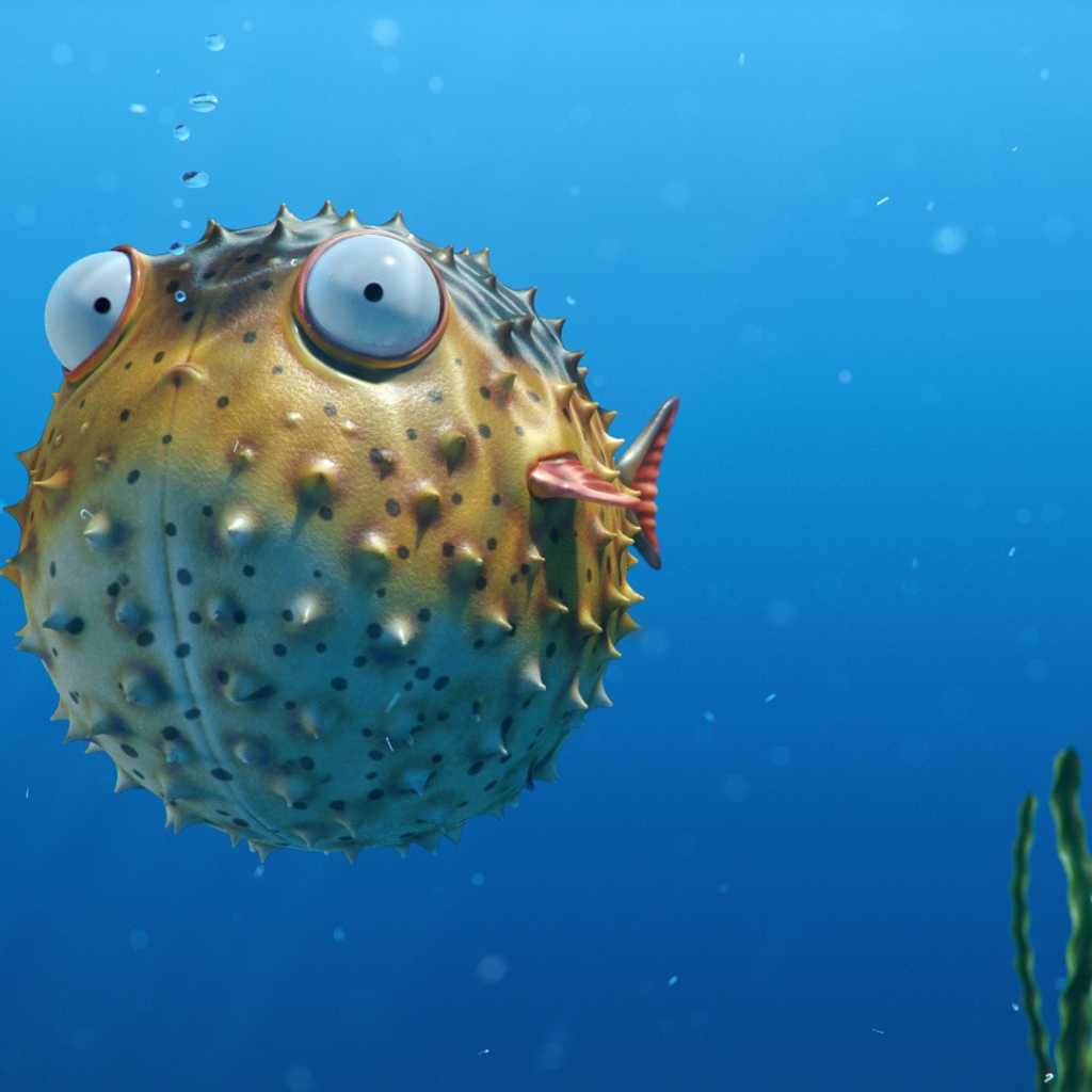 Рисованный мультфильм Corky the Blowfish