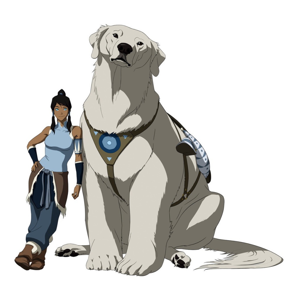 Большая собака у девушки из мультфильма Легенда о Корре