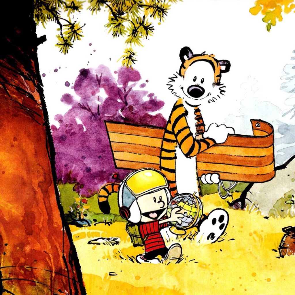 Кельвин и Хоббс идут гулять