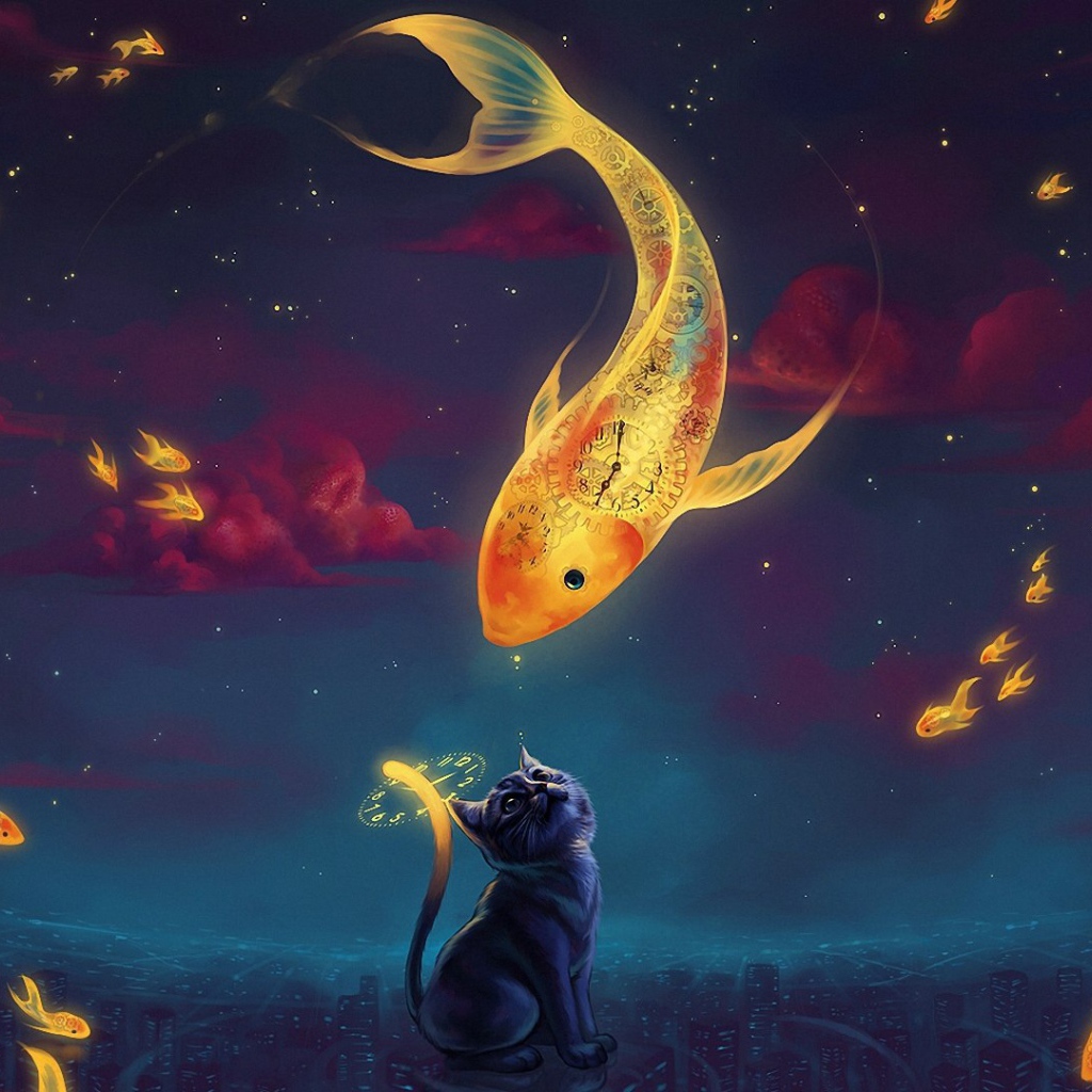 Кот и золотая рыбка