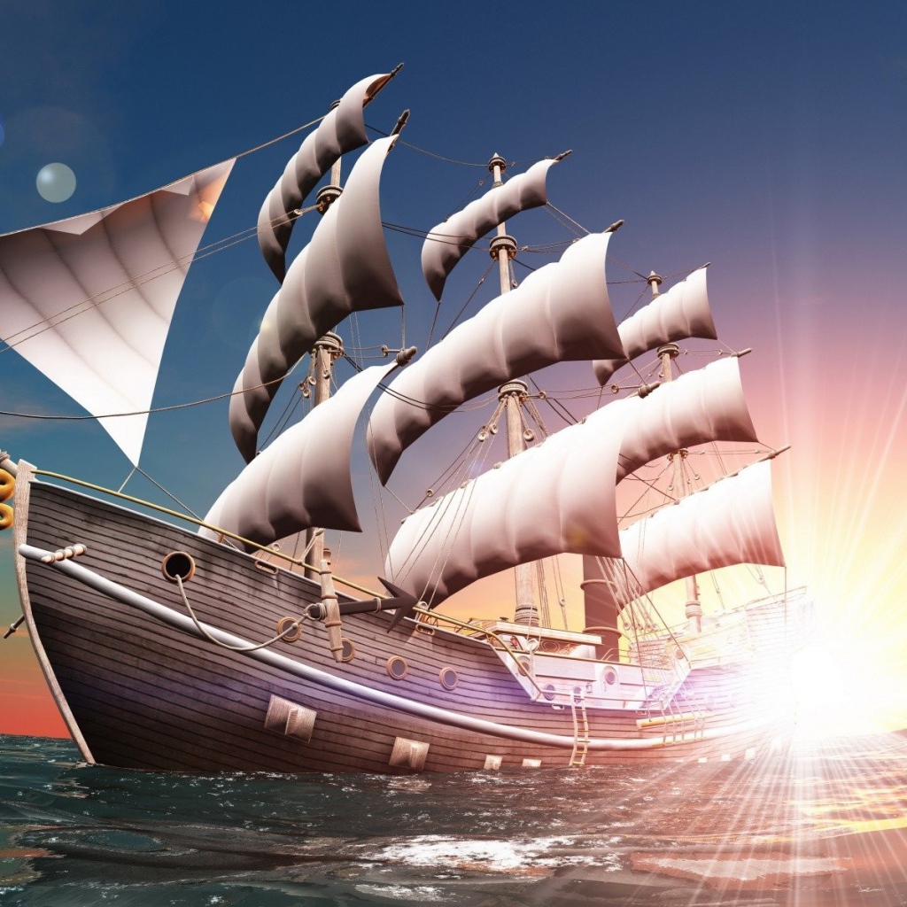 Парусник идет на встречу приключениям, мультфильм