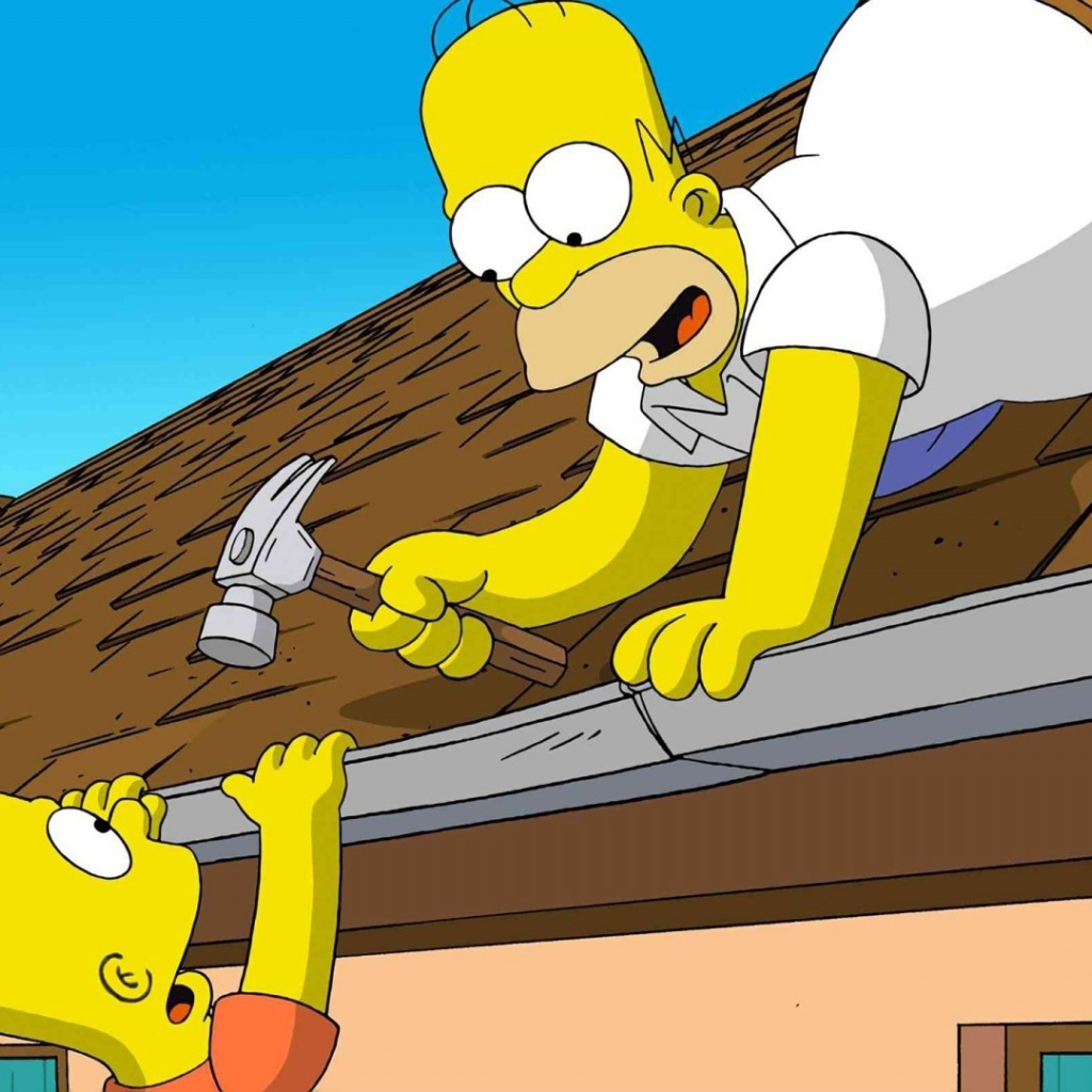 Гомер ремонтирует крышу, Симпсоны