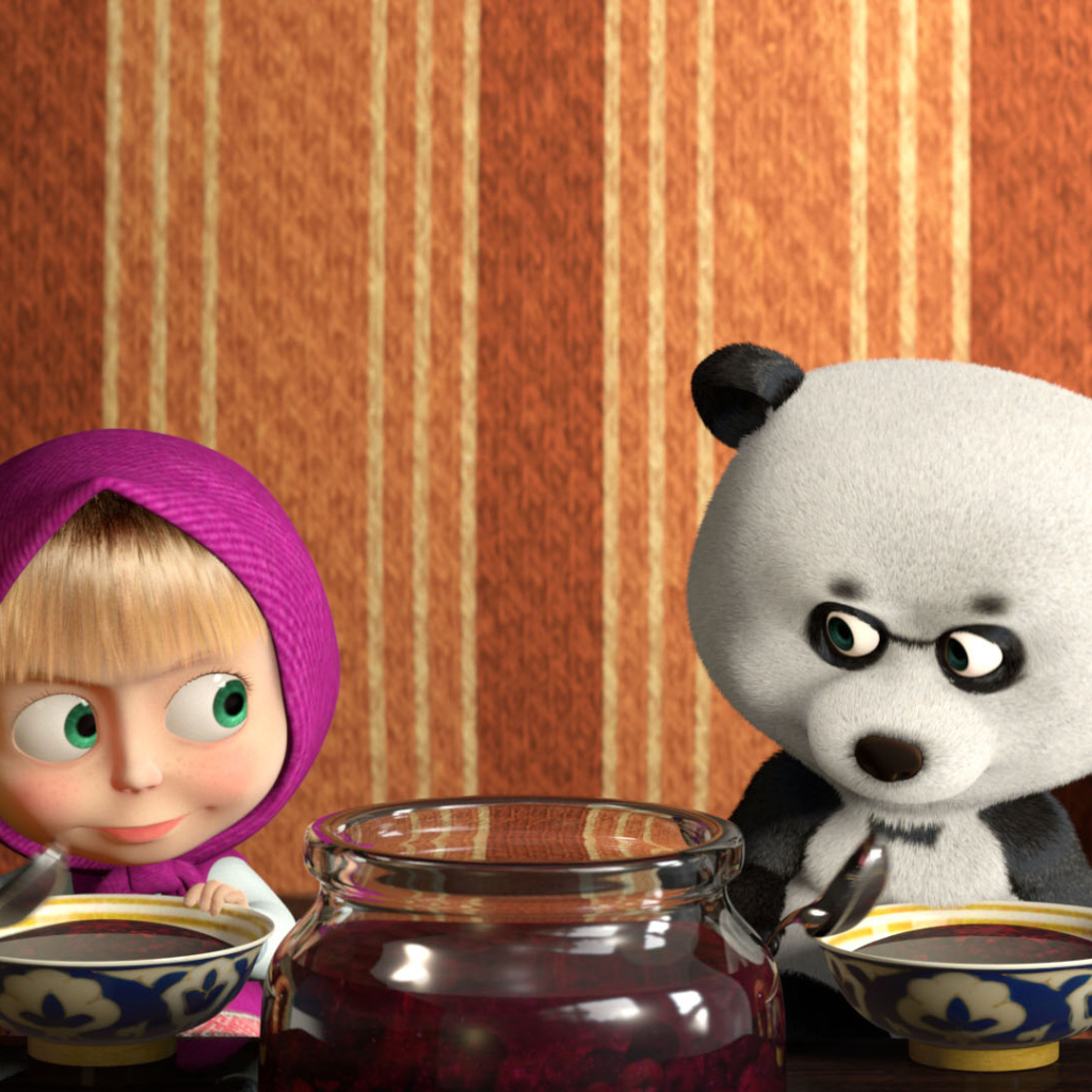 Маша кушает варенье, мультфильм Маша и медведь