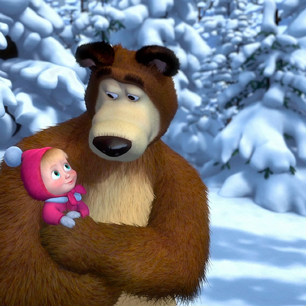 Маша на руках у медведя, мультфильм Маша и медведь