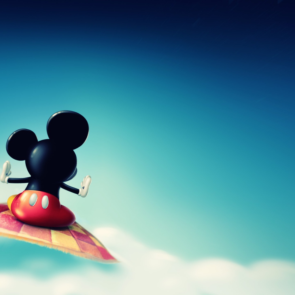 Микки Маус на ковре самолете