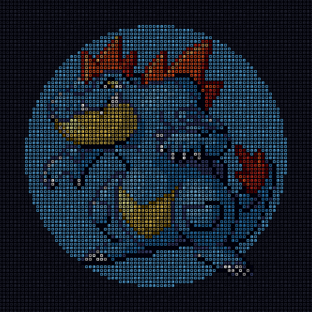 Голубой покемон из пикселей