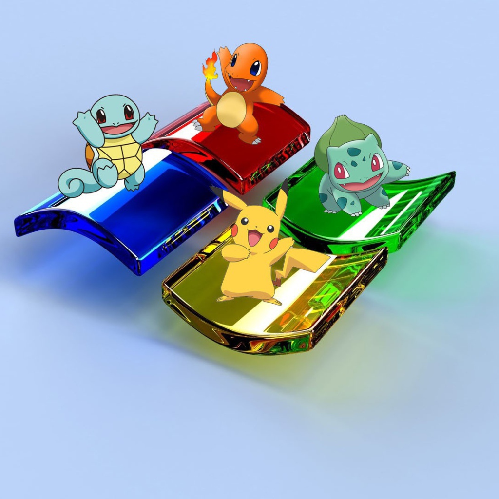 Покемоны на логотипе Майкрософт