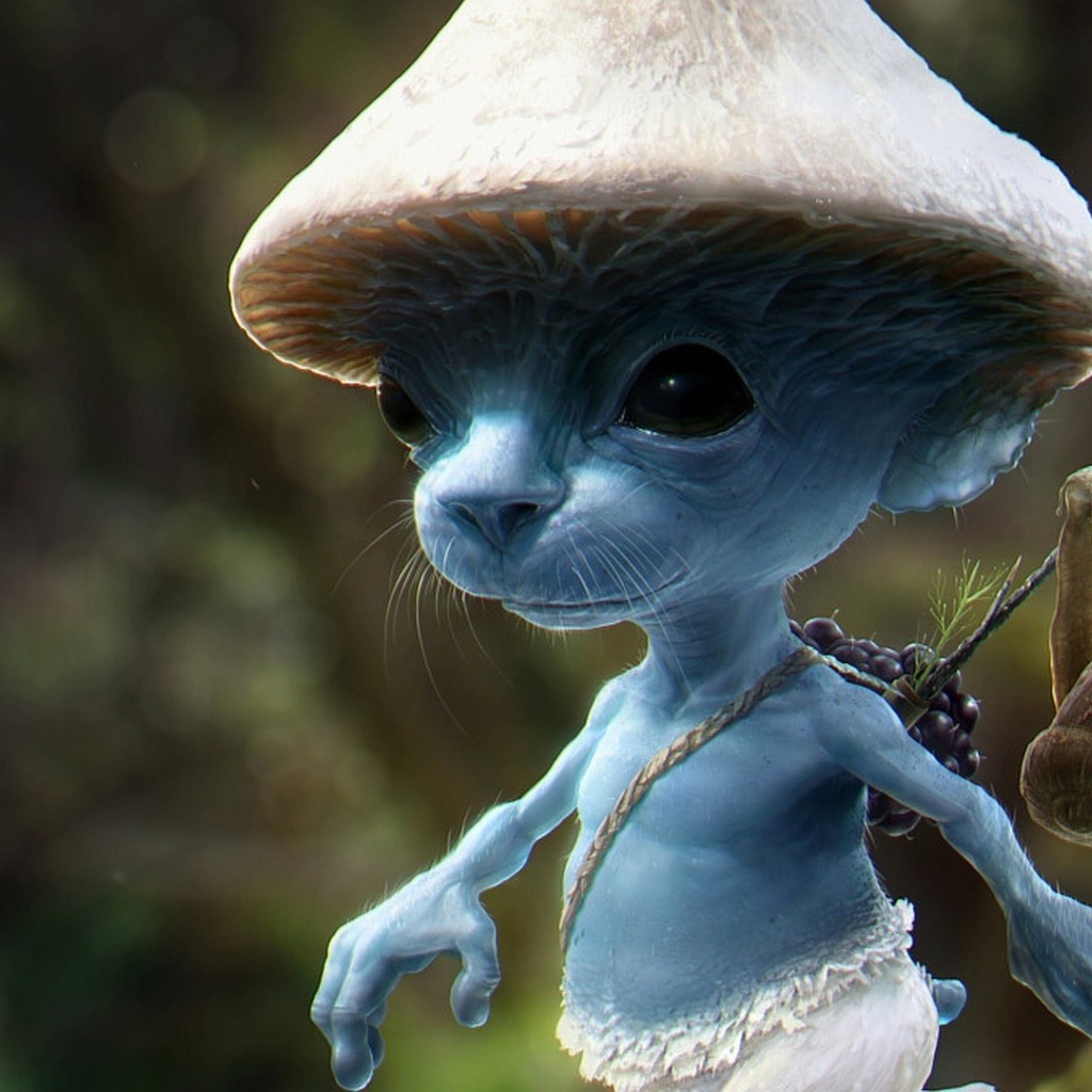 Зверек Смурф в лесу, мультфильм