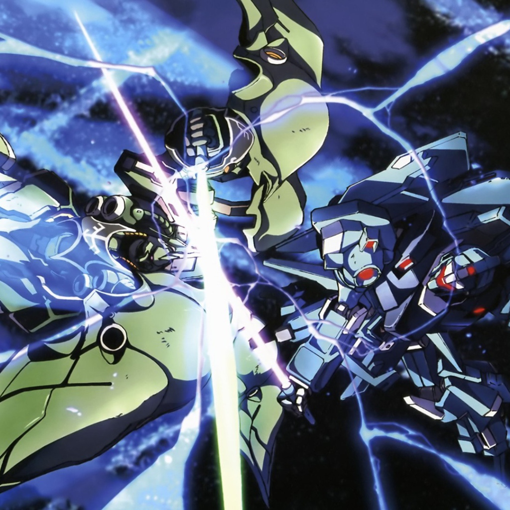 Сражение в мультфильме Mobile Suit Gundam Unicorn