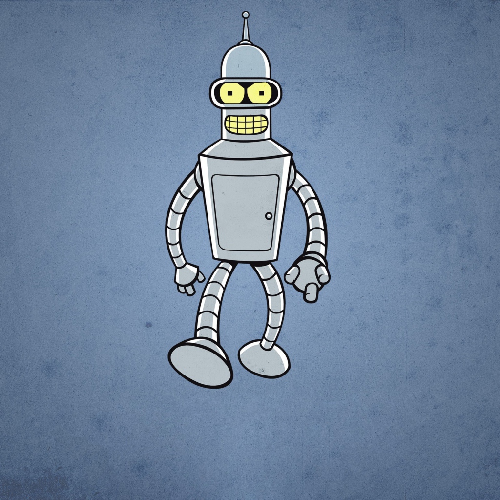 Робот Бендер, голубой фон