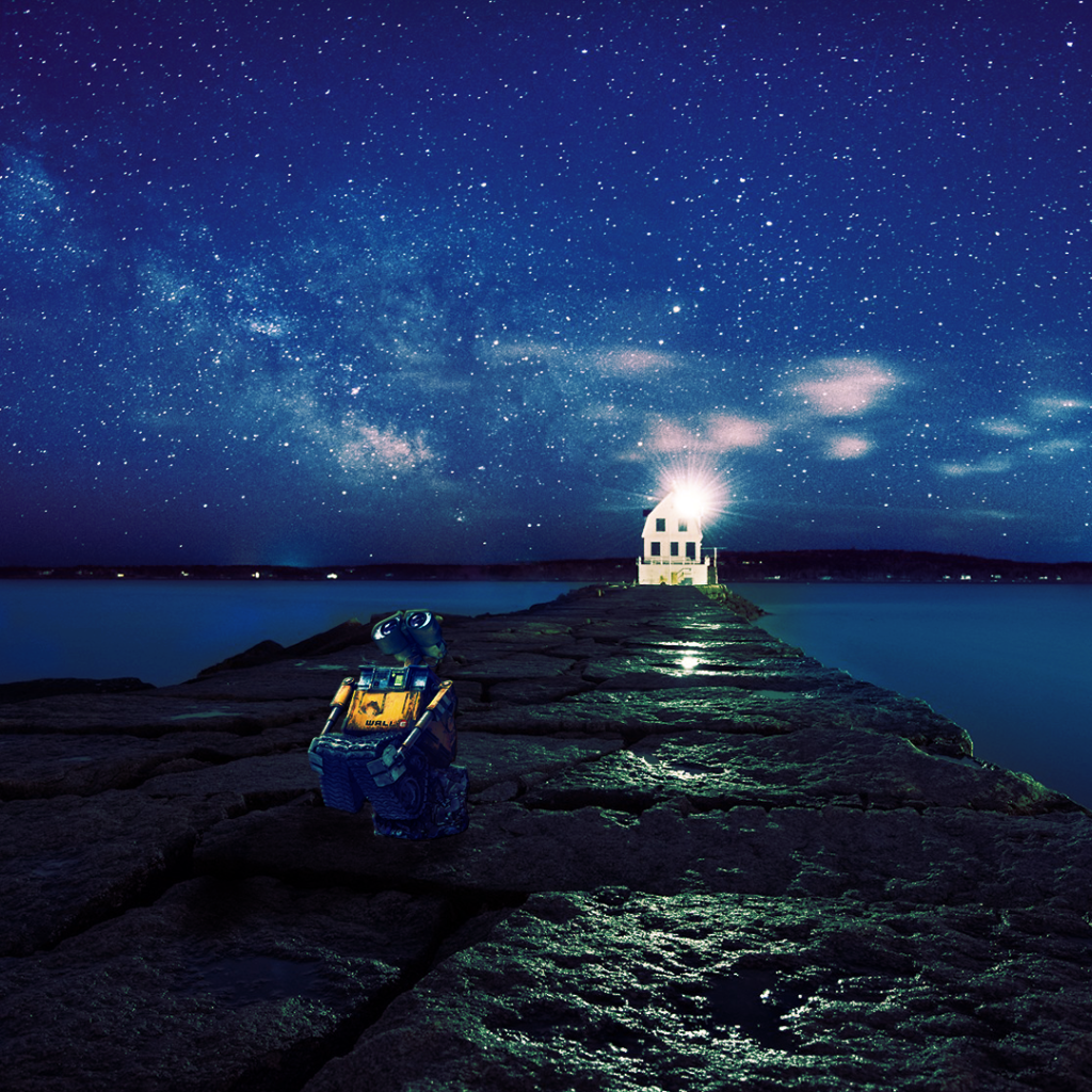 Робот WALL·E под звездным небом