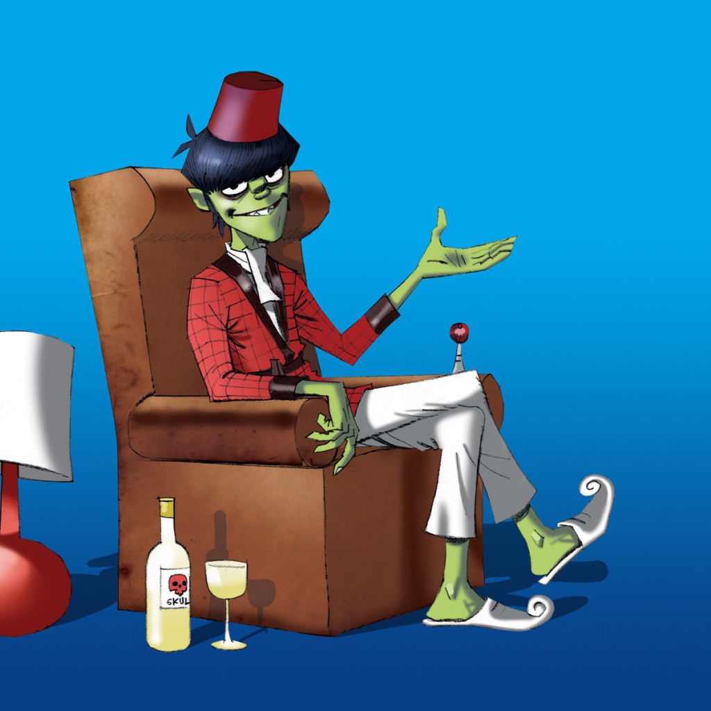 Зомби сидит на кресле, мультфильм