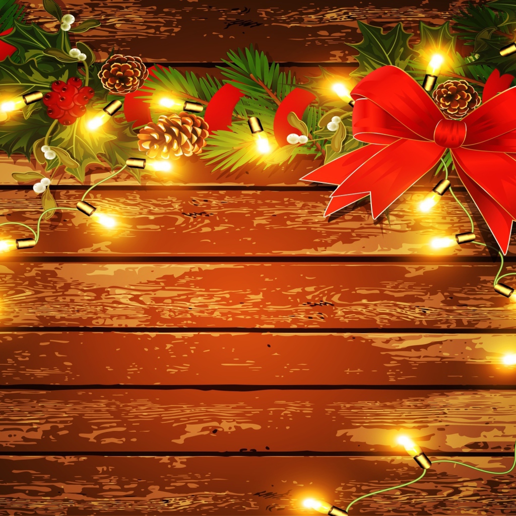 Гирлянда на потертом полу