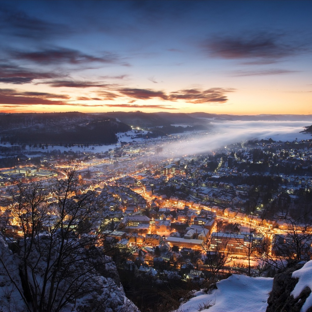 Небольшой город в Германии, зима