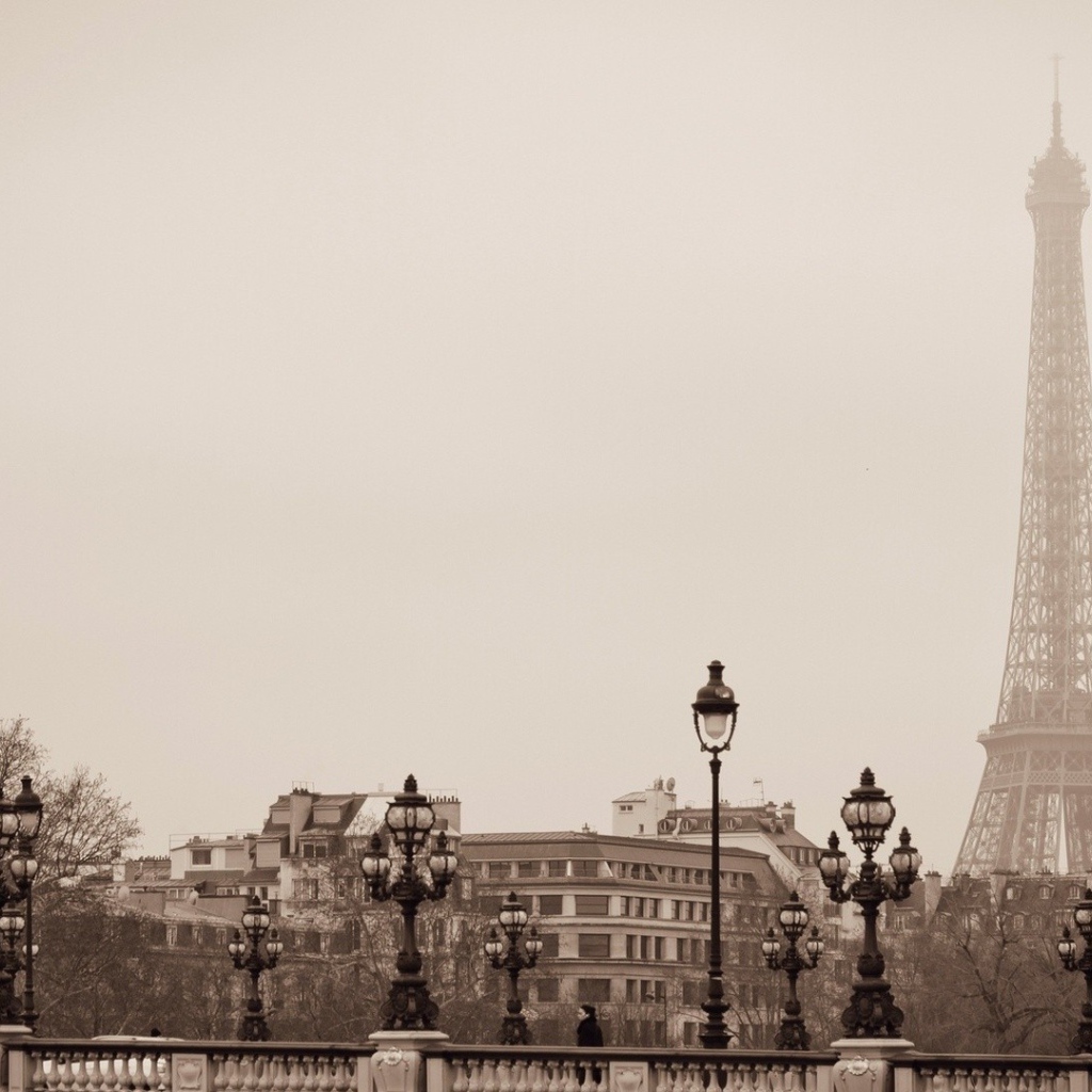 Черно белое фото Парижа