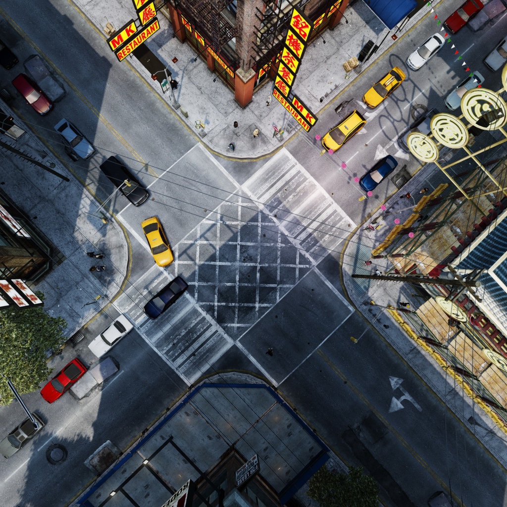 Оживленный перекресток в китайском квартале