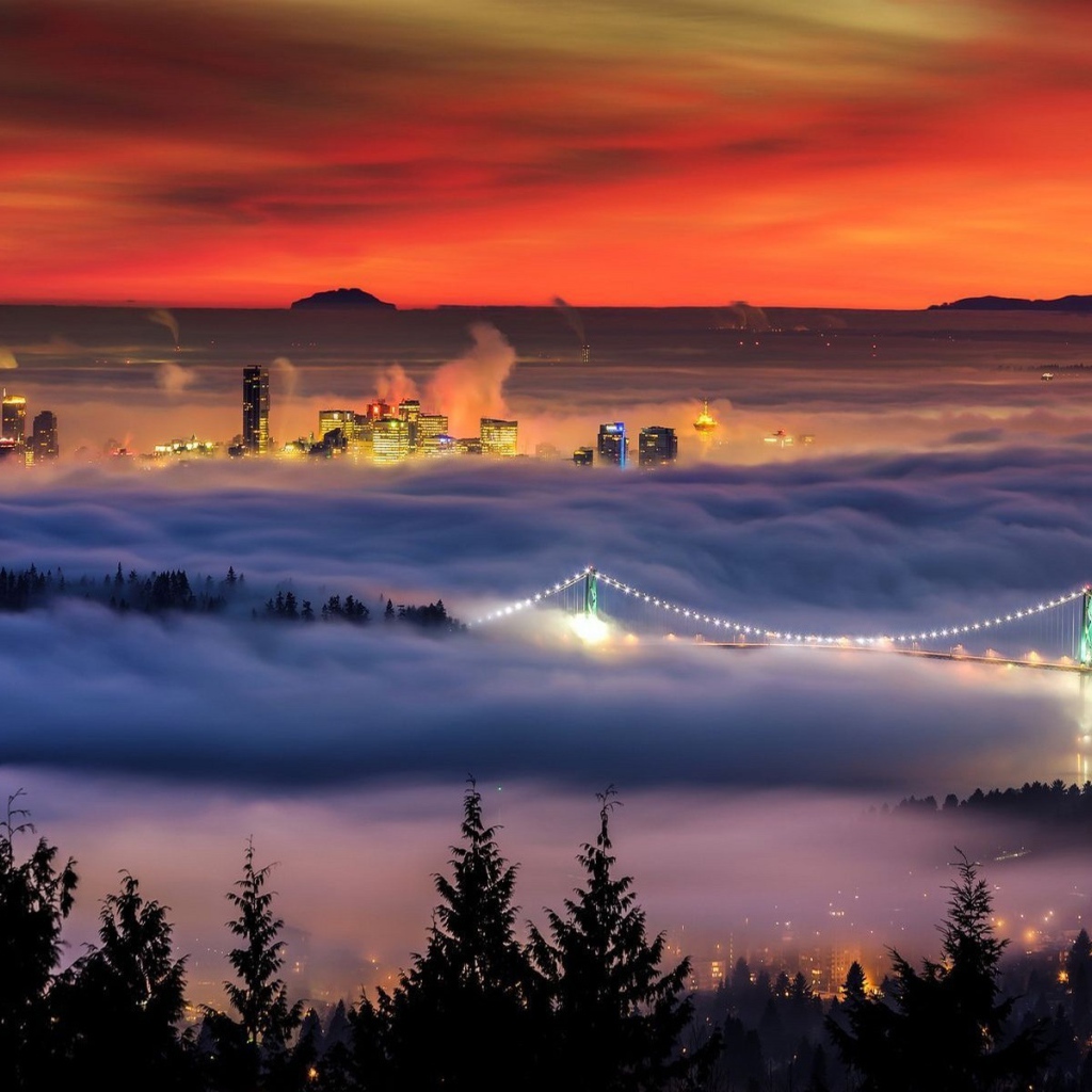 Облако накрыло зимний Ванкувер